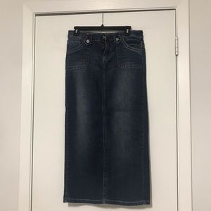 Long denim skirt